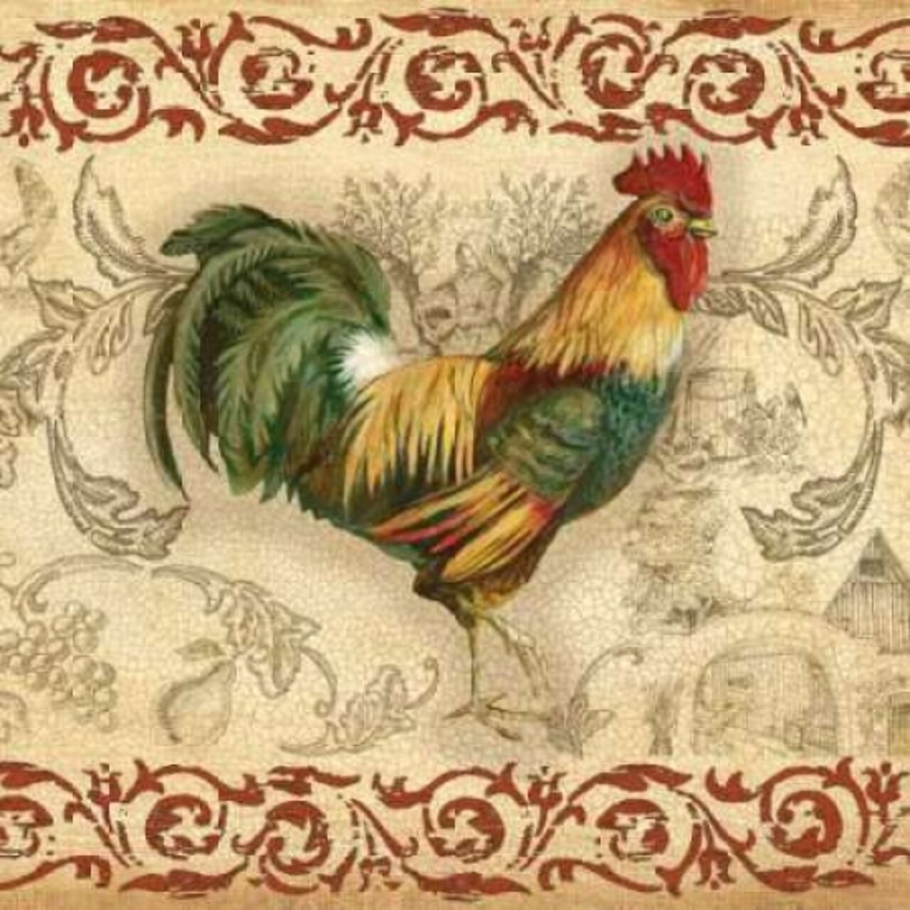 Toile Rooster II Poster Print by Gregory Gorham - Item # VARPDXGOR299